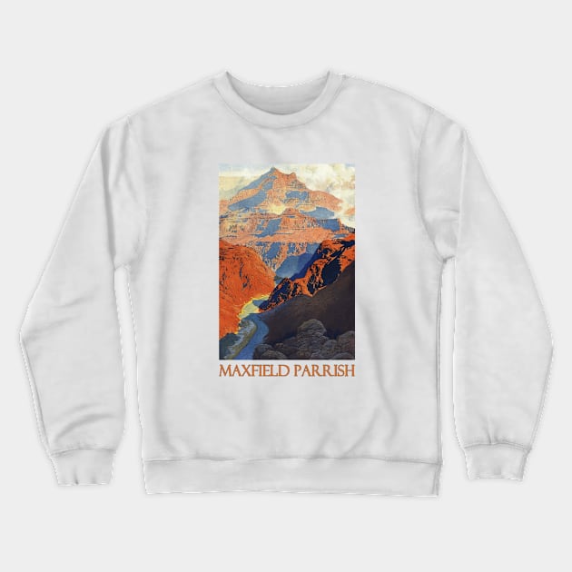 Grand Canyon (1902) by Maxfield Parrish Crewneck Sweatshirt by Naves